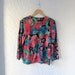 80s watercolor blouse // 1980s floral print vintage top
