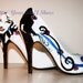Womens Hand Painted Hight Heel Pumps Glamour Design Size 8