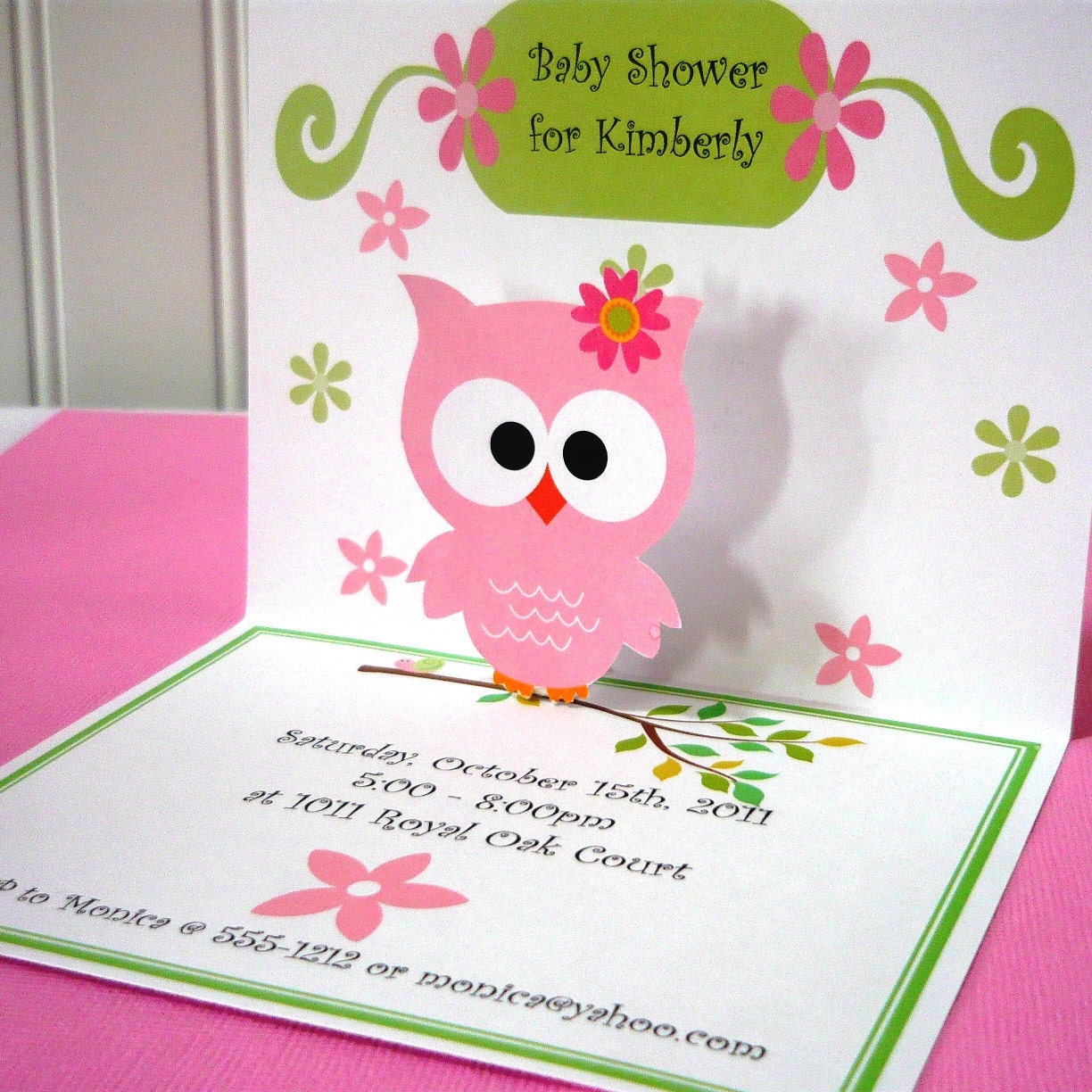 Pop up invitations/Owl invitation/owl invites/pop up owl