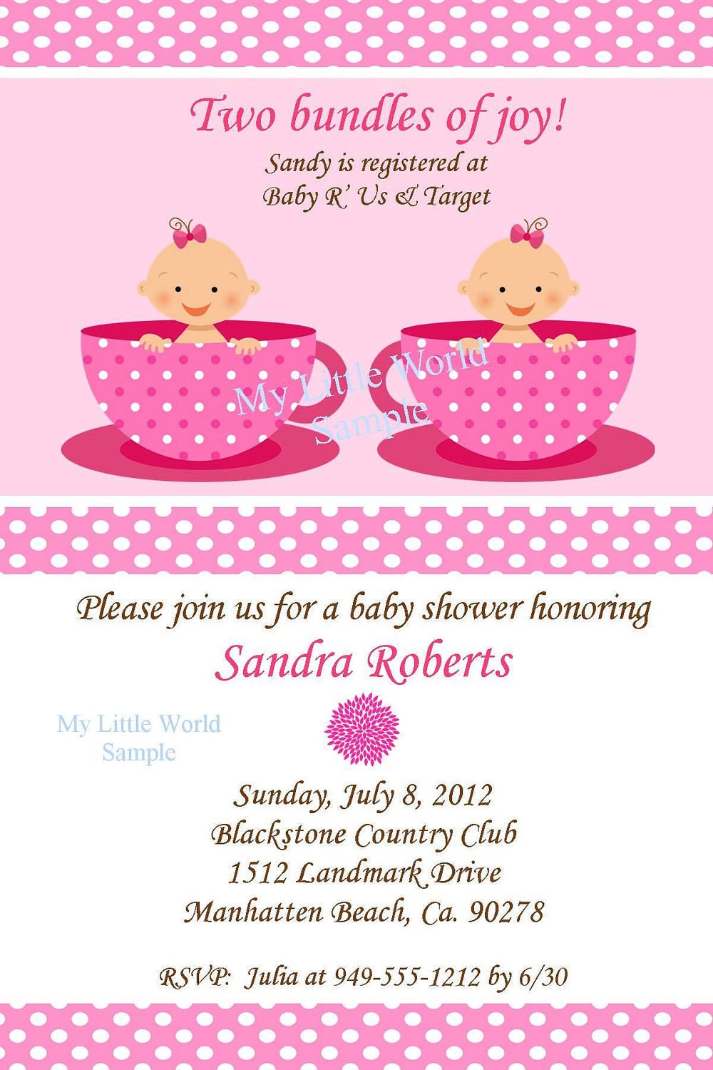 Twin invitation twin birthday invitations twin baby shower