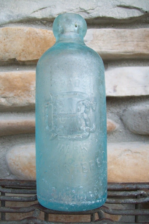 100 Yr Old Blue Hutchinson Bottle marked CBC by ACESFINDSVINTAGE