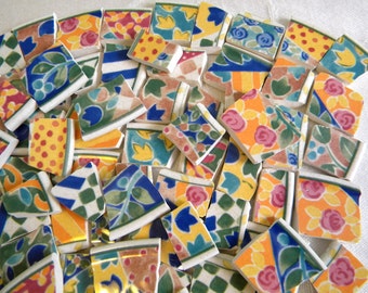 MOSAIC Tiles - Floral English Quilt - Broken China - 110 Tiles - LAST Set