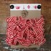 French Country Red and Cream Stripe Ruffle Ribbon Trim