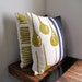 Navy and Yellow Eco Pillow Cover - hand printed