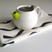 SALE - Navy Tea Towel Hand Printed Organic Hemp Cotton