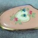 Brass Handled Vintage Hair Brush floral trimmed pink backing & All Original Natural Bristles 7USD