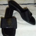 Vintage Black Open Toe Slides by Montego Bay Fabric Upper size 8 Wide Only 3 USD