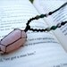 Rose Quartz Mala (Indian Macrame) Necklace with Glass beads and jade fastner - stone for LOVE and SELF-WORTH
