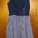 50s Gingham Dress Navy and White checkered XS Sm
