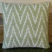 Chevron Ikat decorative pillow cover, green and beige zig zag throw pillow, schumacher alternative
