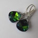 Sphinx Green Drop, Northern Light, Sterling Silver Dangle Earrings