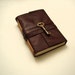 Mini Burgundy Leather Pocket Journal-Handmade-Skeleton Key