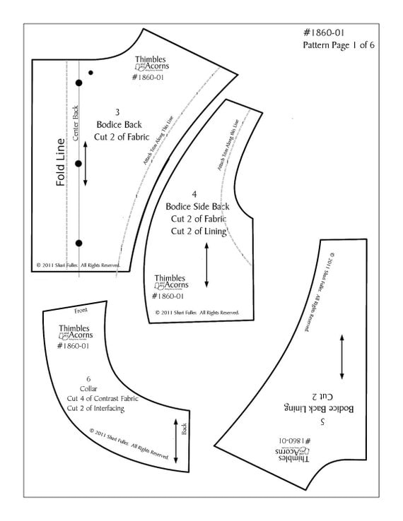 PDF Pattern for 1850 Evening Dress with Tiered Skirt for 18