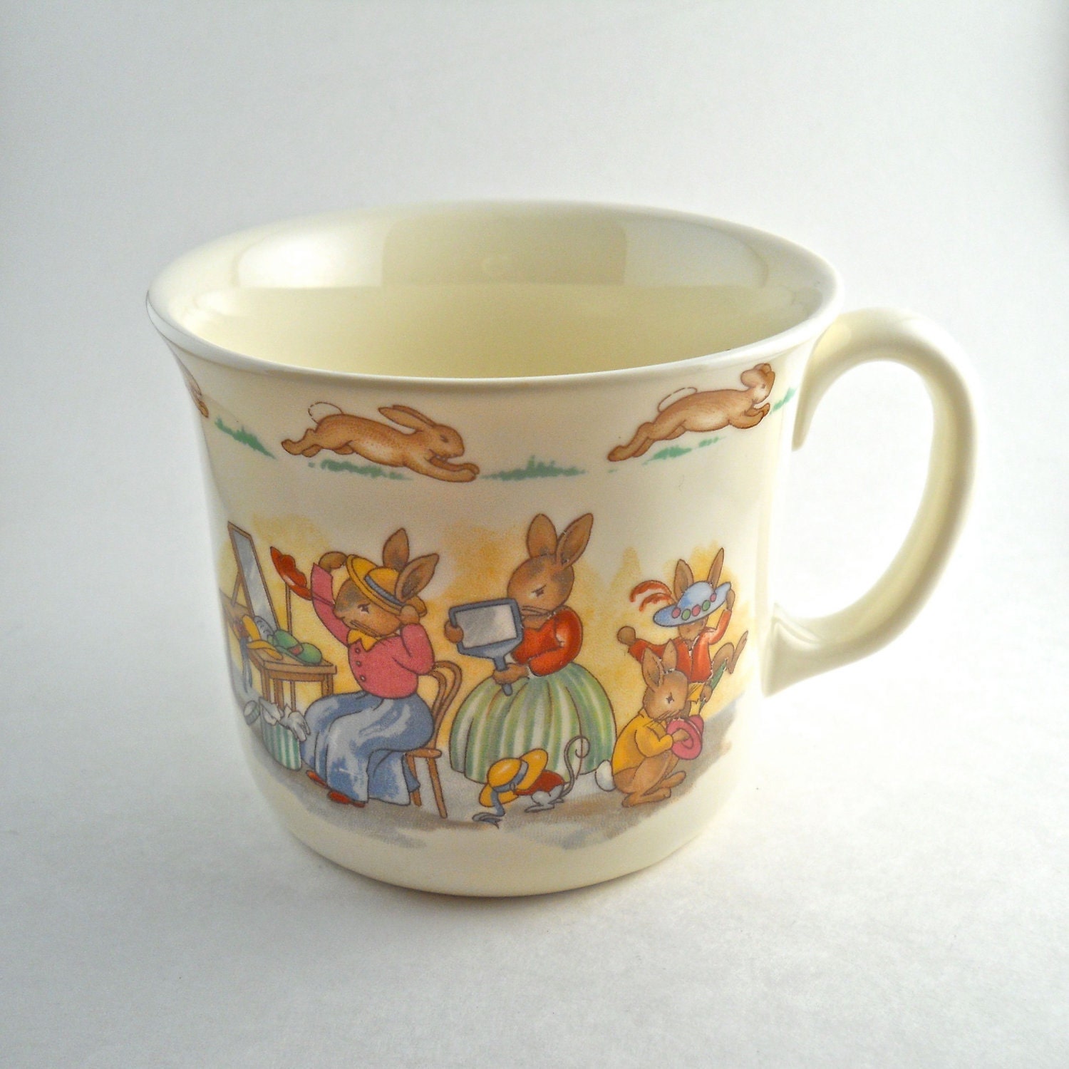 Bunnykins Royal Doulton Albion Cup Shopping for Hats.