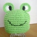 Handmade Crocheted Baby Frog Hat Photo Prop