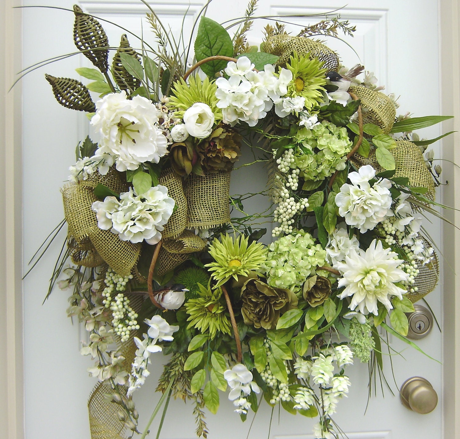 If yours has elaborate glass cutouts or detailing, even a pretty ribbon may be to ensure the longevity of your wreaths, jennings suggests storing them in a large box. Large Green and White Natural Wreath