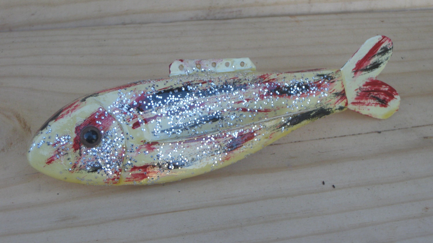 Hand Carved Wood Fish Decoy Ice Dark House by TomsCatchables