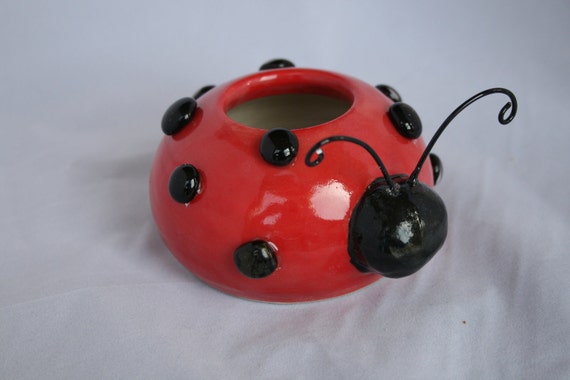 ladybug ceramic figurine