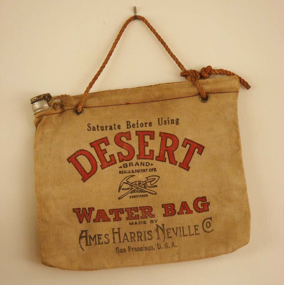 Vintage Antique Burlap Water bag from San Francisco Origin