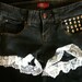 Beautiful White Lace Trim Low Rise Studded Shorts