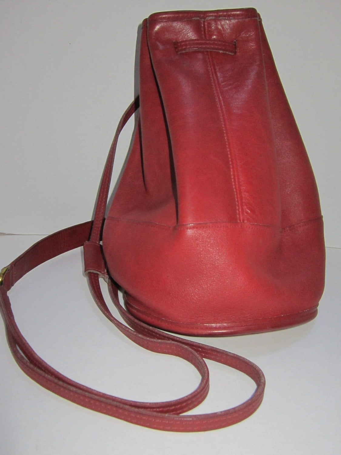 Vintage Coach red leather backpack/handbag by dejavuvintageretro