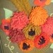 Crewelwork/Pom Poms/VINTAGE FLORAL FLOWERS