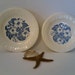 1950's delft blue and creamy beige floral plate set of six-instant plate collection-retro Homer Laughlin