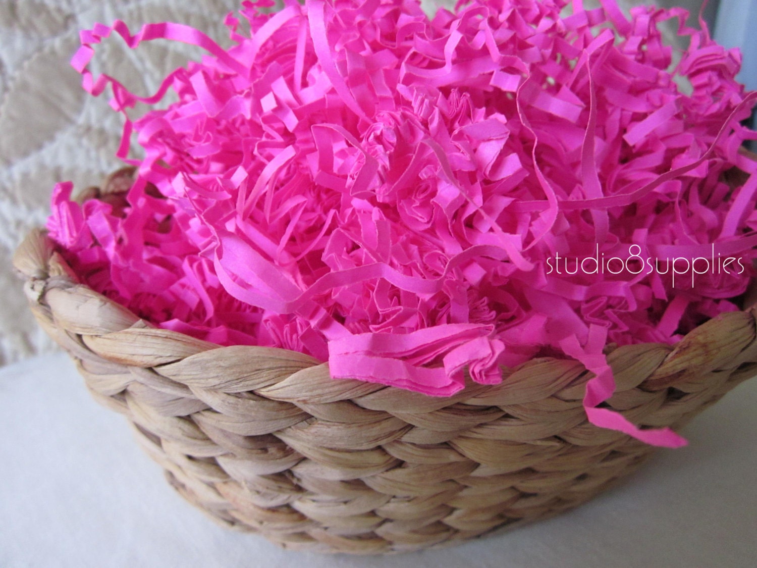 Hot Pink Paper Shred Filler for Bags and Boxes 170 Cubic