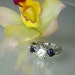 Reserved Final Payment for Betty Herkimer Diamond and Blue Iolite Sterling Silver Ring with Two Matching Sterling Bands