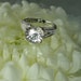 Herkimer Diamond Engagement Ring Fantasy Cut Sterling Silver