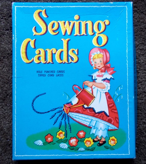 Vintage Childrens Sewing Card Set