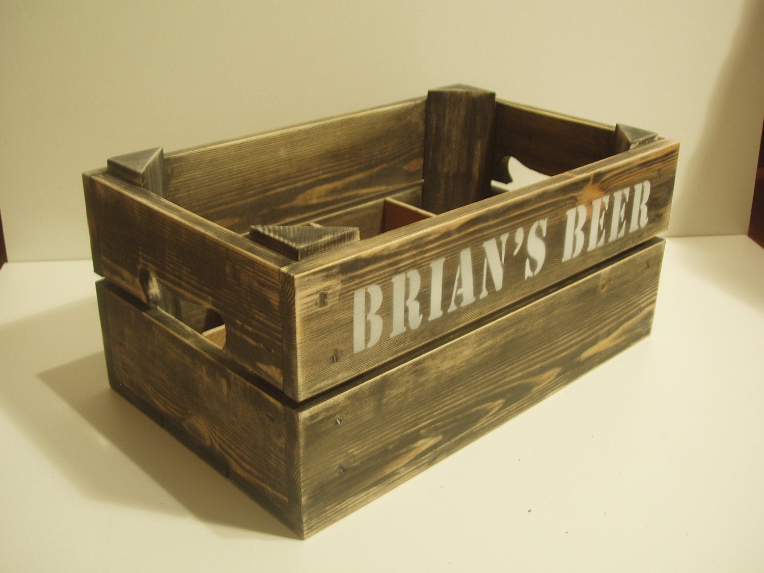 Wooden handmade personalised beer crate