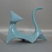 Right Modern Cat in Grey/Blue Glaze from 1960's vintage mold that my grandmother gave me