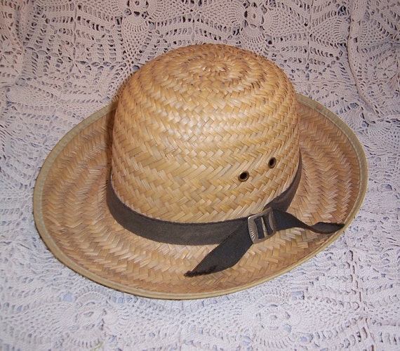 Vintage Straw Amish Style Hat-Mens Hat by FlintCreekVintage