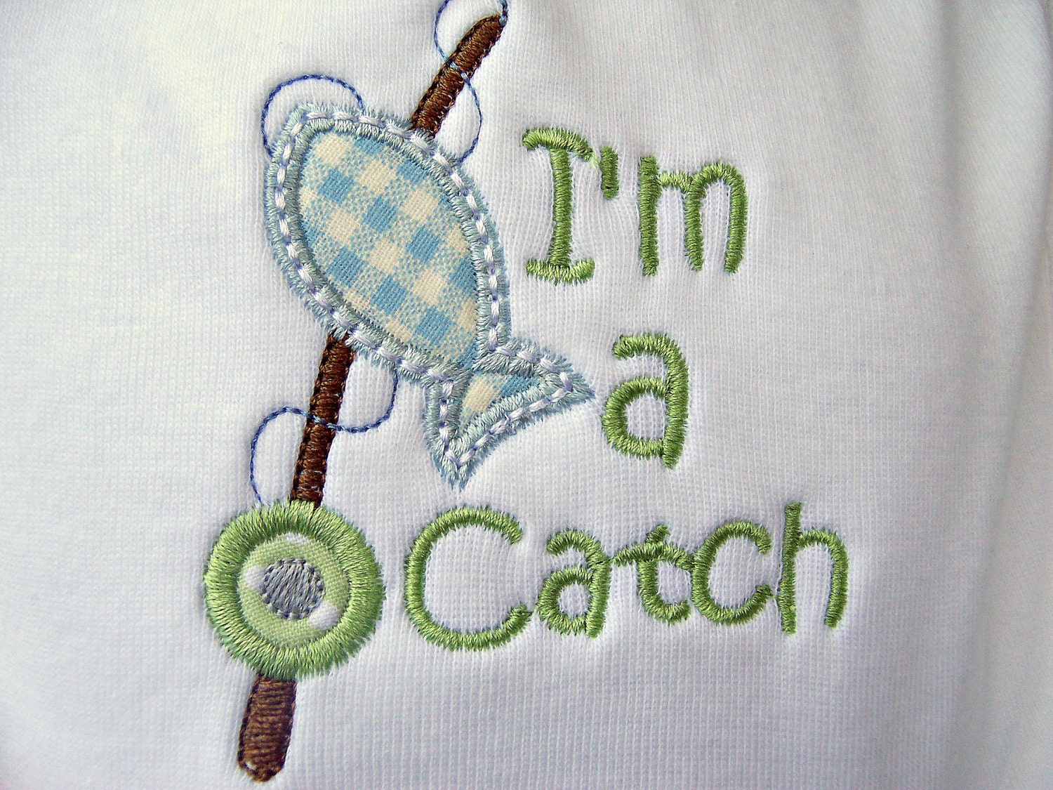 Custom Baby Boy Bib Fishing Fisherman in baby blues and