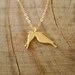 Sweet Lovebirds Necklace - Love birds necklace in gold , Two Little Love Birds Gold Necklace