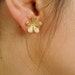 Flower gold stud earrings earrings by Peshka, gold stud earrings