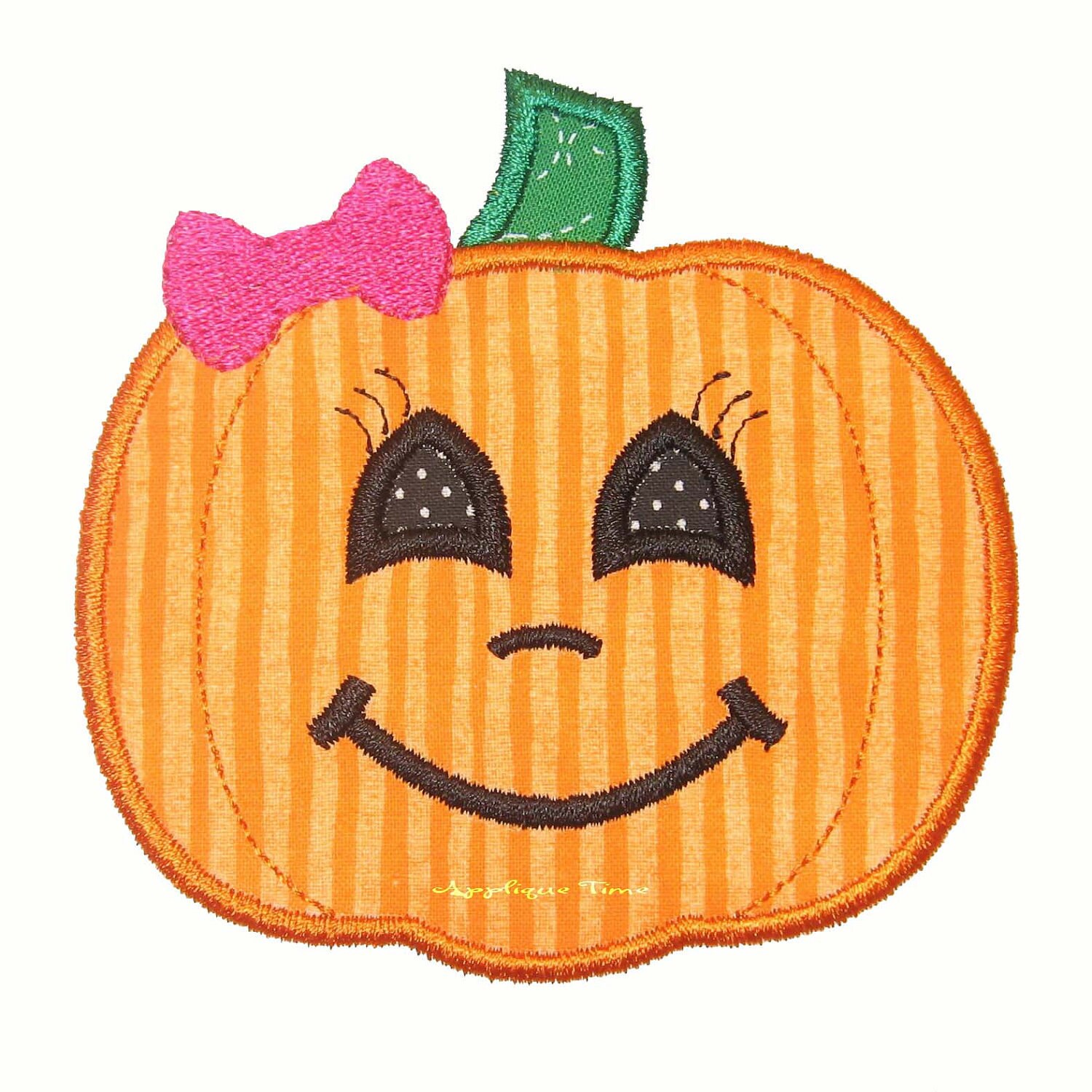 Instant Download Girly Pumpkin Machine Embroidery Applique