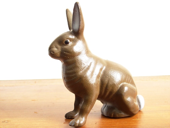 Cast Iron Bank: Bunny Rabbit Vintage Coin Bank by tatterandfray