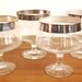 Silver Band Cocktail Glasses, Brandy Snifters, Set of Four, Dorothy Thorpe or Mad Men Style