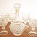 Diamond Point Pressed Glass Cocktail Set, Glasses and Decanter
