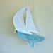 RESERVED FOR JESSICA Paper Sailboat Piñata (blue and white, party size)