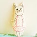 Cat Soft Toy, Pillow, Hand Painted, Ballerina, Pink Tutu