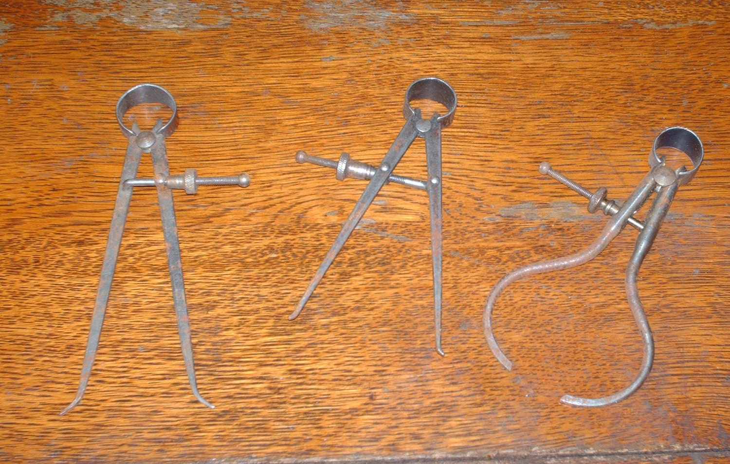 3 Antique Woodworking Tools lathe Calipers