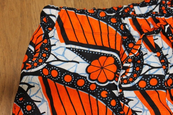 African print Party Pants with elastic & drawstring waist