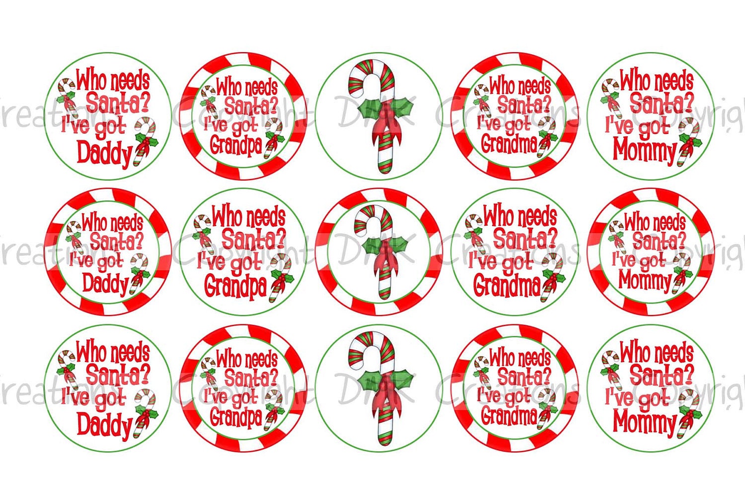 Who Needs Santa Christmas Bottle Cap Images 4x6 by DesignsbyDMK