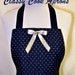 Apron Indigo DENIM & SILVER Dots, Sexy Ruffled Flounce, Pretty Party Hostess, Unique Kitchen Gift