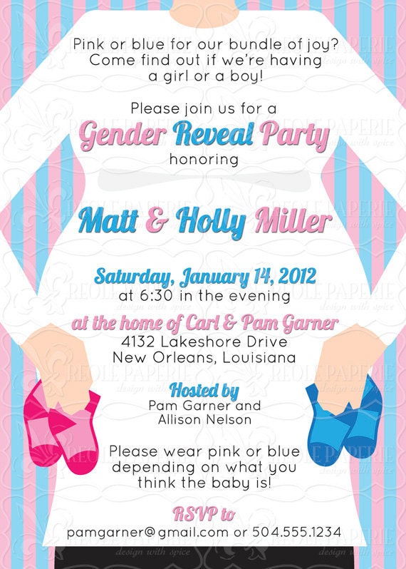 Gender Reveal/Announcement belly message baby shower