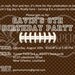 Football birthday party invitation