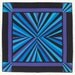 Dynamic Fan Wall Quilt, Turquoise Purple Black, On Sale, 42" x 42"